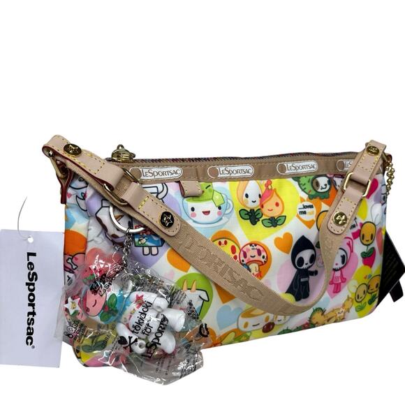 Tokidoki LeSportsac Mini Tote Bag L’Amore Print w/ Qee Keychain Retired NWT HTF - Picture 1 of 16